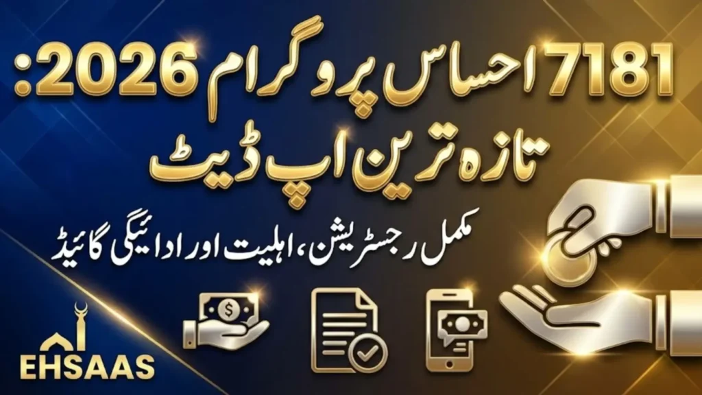 7181 Ehsaas Program 2026 Latest Update – Complete Registration, Eligibility & Payment Guide
